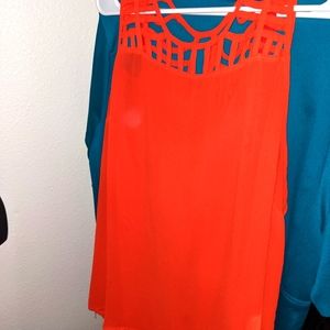 Orange/ Burnt orange cage blouse